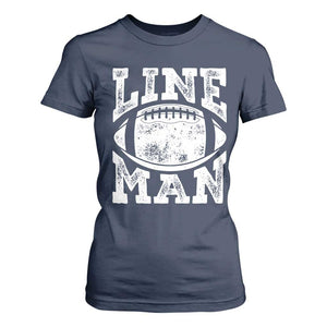 Football Linemen T Shirt For Women Vintage Offensive Lineman TS10 Navy Print Your Wear