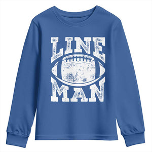 Football Linemen Youth Sweatshirt Vintage Offensive Lineman TS10 Royal Blue Print Your Wear