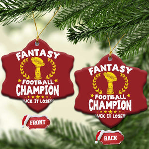 Fantasy Football Legend Christmas Ornament Suck It Loser Funny Champ Champion Draft TS10 Snow Flake Red Print Your Wear