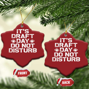 Funny Fantasy Football Christmas Ornament It's Draft Day Do Not Disturb TS10 Snow Flake Red Print Your Wear