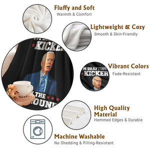 Funny Fantasy Football Throw Blanket Joe Biden Confused Drafting Kicker Draft Party TS10 Print Your Wear