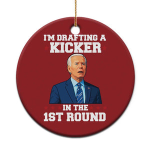Funny Fantasy Football Christmas Ornament Joe Biden Confused Drafting Kicker Draft Party TS10 Print Your Wear