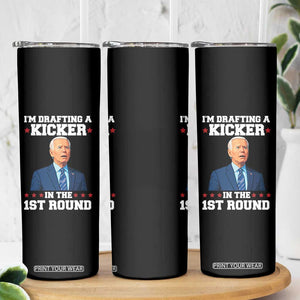 Funny Fantasy Football Skinny Tumbler Joe Biden Confused Drafting Kicker Draft Party TS10 Print Your Wear