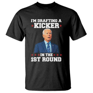 Funny Fantasy Football T Shirt Joe Biden Confused Drafting Kicker Draft Party TS10 Black Print Your Wear