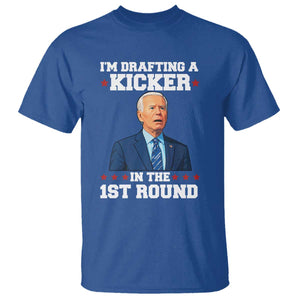 Funny Fantasy Football T Shirt Joe Biden Confused Drafting Kicker Draft Party TS10 Royal Blue Print Your Wear