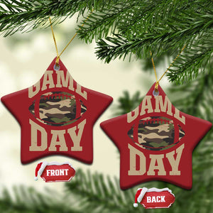 Game Day Football Christmas Ornament Funny Sunday Retro Camo Camouflage TS10 Star Red Print Your Wear