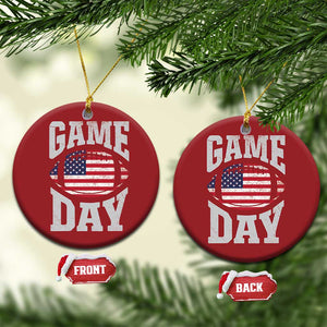 Game Day Football Christmas Ornament Funny Sunday Retro Patriotic American Flag TS10 Circle Red Print Your Wear