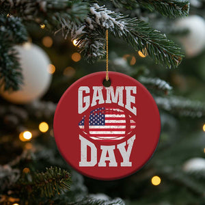 Game Day Football Christmas Ornament Funny Sunday Retro Patriotic American Flag TS10 Print Your Wear