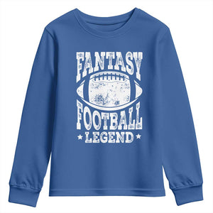 Fantasy Football Legend Youth Sweatshirt Funny Gameday Dad TS10 Royal Blue Print Your Wear