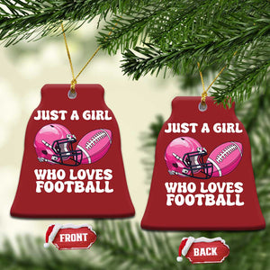 Funny Just A Girl Who Loves Football Christmas Ornament TS10 Bell Flake Red Print Your Wear