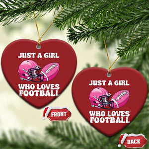 Funny Just A Girl Who Loves Football Christmas Ornament TS10 Heart Red Print Your Wear