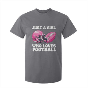 Funny Just A Girl Who Loves Football T Shirt For Kid TS10 Charcoal Print Your Wear