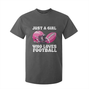 Funny Just A Girl Who Loves Football T Shirt For Kid TS10 Dark Heather Print Your Wear