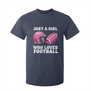 Funny Just A Girl Who Loves Football T Shirt For Kid TS10 Navy Print Your Wear