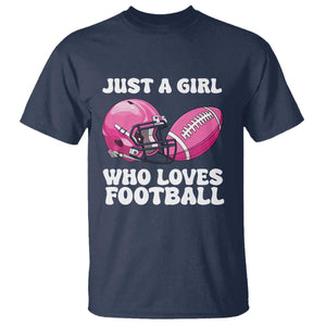 Funny Just A Girl Who Loves Football T Shirt TS10 Navy Print Your Wear