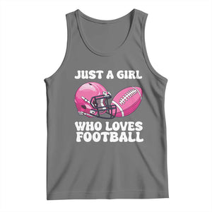 Funny Just A Girl Who Loves Football Tank Top TS10 Black Heather Print Your Wear