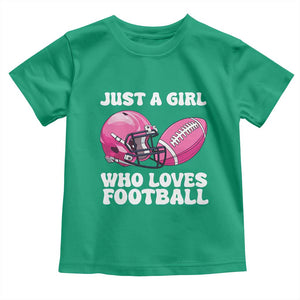 Funny Just A Girl Who Loves Football Toddler T Shirt TS10 Irish Green Print Your Wear