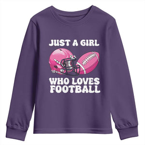 Funny Just A Girl Who Loves Football Youth Sweatshirt TS10 Purple Print Your Wear