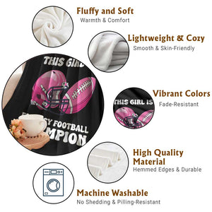 This Girl Is A Fantasy Football Champion Throw Blanket Funny Champ Champion Draft TS10 Print Your Wear