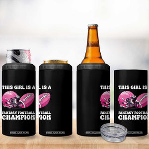 This Girl Is A Fantasy Football Champion 4 in 1 Can Cooler Tumbler Funny Champ Champion Draft TS10 Print Your Wear