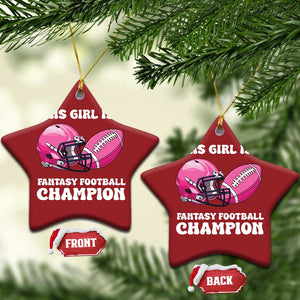 This Girl Is A Fantasy Football Champion Christmas Ornament Funny Champ Champion Draft TS10 Star Red Print Your Wear