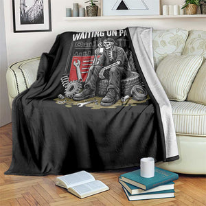 Funny Waiting On Parts Mechanic Skeleton Auto Repair Life Throw Blanket TS10 Print Your Wear