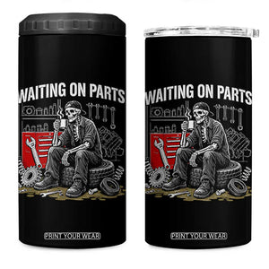 Funny Waiting On Parts Mechanic Skeleton Auto Repair Life 4 in 1 Can Cooler Tumbler TS10 One Size: 16 oz Black Print Your Wear