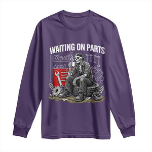 Funny Waiting On Parts Mechanic Skeleton Auto Repair Life Long Sleeve Shirt TS10 Purple Print Your Wear