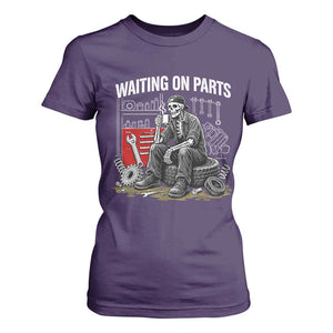 Funny Waiting On Parts Mechanic Skeleton Auto Repair Life T Shirt For Women TS10 Purple Print Your Wear