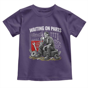 Funny Waiting On Parts Mechanic Skeleton Auto Repair Life Toddler T Shirt TS10 Purple Print Your Wear