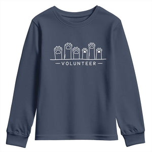 Animal Shelter Volunteer Youth Sweatshirt Cat Dog Rescue Supporter TS10 Navy Print Your Wear