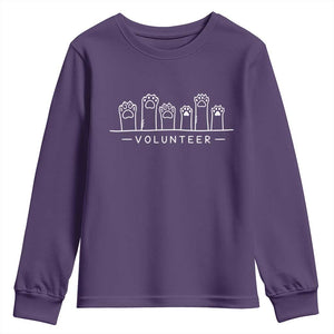 Animal Shelter Volunteer Youth Sweatshirt Cat Dog Rescue Supporter TS10 Purple Print Your Wear