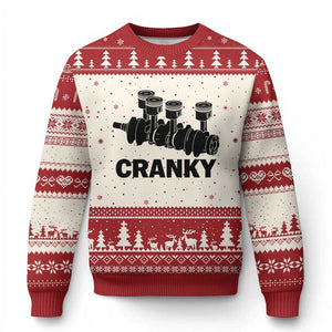 Cranky Car Engine Crankshaft Cars Lover Ugly Christmas Sweater Mechanics Father Day TS10 Beige Red Print Your Wear