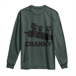 Cranky Car Engine Crankshaft Cars Lover Long Sleeve Shirt Mechanics Father Day TS10 Dark Forest Green Print Your Wear