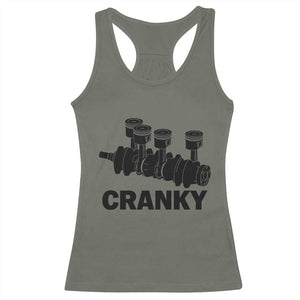 Cranky Car Engine Crankshaft Cars Lover Racerback Tank Top Mechanics Father Day TS10 Military Green Print Your Wear