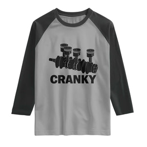 Cranky Car Engine Crankshaft Cars Lover Raglan Shirt Mechanics Father Day TS10 Sport Gray Black Print Your Wear