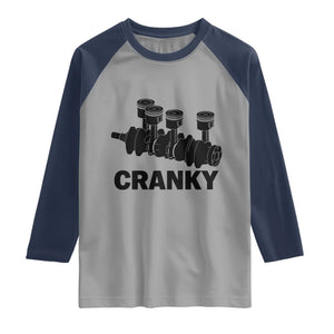 Cranky Car Engine Crankshaft Cars Lover Raglan Shirt Mechanics Father Day TS10 Sport Gray Navy Print Your Wear