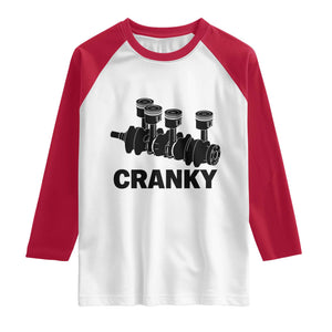 Cranky Car Engine Crankshaft Cars Lover Raglan Shirt Mechanics Father Day TS10 White Red Print Your Wear