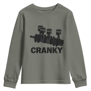Cranky Car Engine Crankshaft Cars Lover Youth Sweatshirt Mechanics Father Day TS10 Military Green Print Your Wear