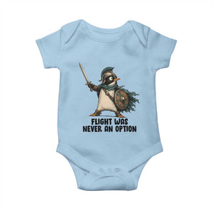 Flight Was Never An Option Funny Penguin Baby Onesie Sarcastic Dark Humor Animal TS10 Light Blue Print Your Wear