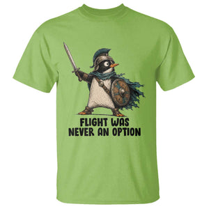 Flight Was Never An Option Funny Penguin T Shirt Sarcastic Dark Humor Animal TS10 Lime Print Your Wear