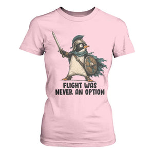 Flight Was Never An Option Funny Penguin T Shirt For Women Sarcastic Dark Humor Animal TS10 Light Pink Print Your Wear