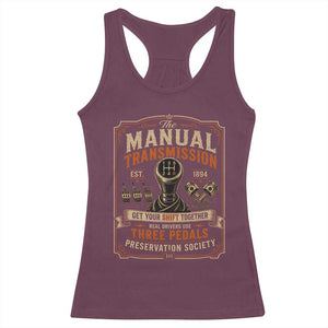 Car Guy Racerback Tank Top The Manual Transmission Preservation Society TS10 Maroon Print Your Wear