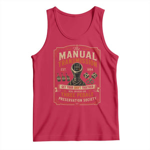 Car Guy Tank Top The Manual Transmission Preservation Society TS10 Red Print Your Wear