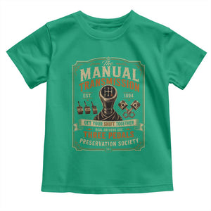 Car Guy Toddler T Shirt The Manual Transmission Preservation Society TS10 Irish Green Print Your Wear