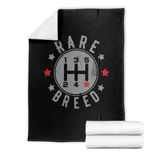 Rare Breed Manual Transmission Stick Shift Driver Throw Blanket Vintage Distressed Graphic