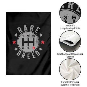 Rare Breed Manual Transmission Stick Shift Driver Garden Flag Vintage Distressed Graphic