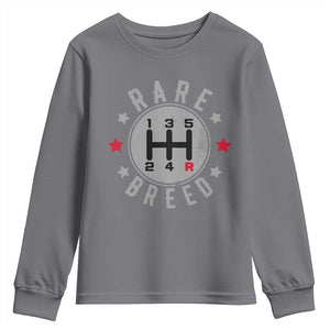 Rare Breed Manual Transmission Stick Shift Driver Youth Sweatshirt Vintage Distressed Graphic