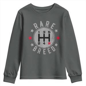 Rare Breed Manual Transmission Stick Shift Driver Youth Sweatshirt Vintage Distressed Graphic