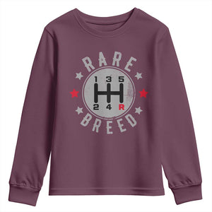 Rare Breed Manual Transmission Stick Shift Driver Youth Sweatshirt Vintage Distressed Graphic
